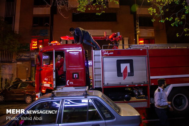 Roofed bazaar in Tabriz on fire 