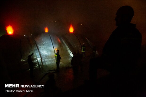 Roofed bazaar in Tabriz on fire 