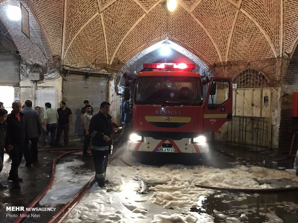 Fire extinguished at historical bazaar in Tabriz