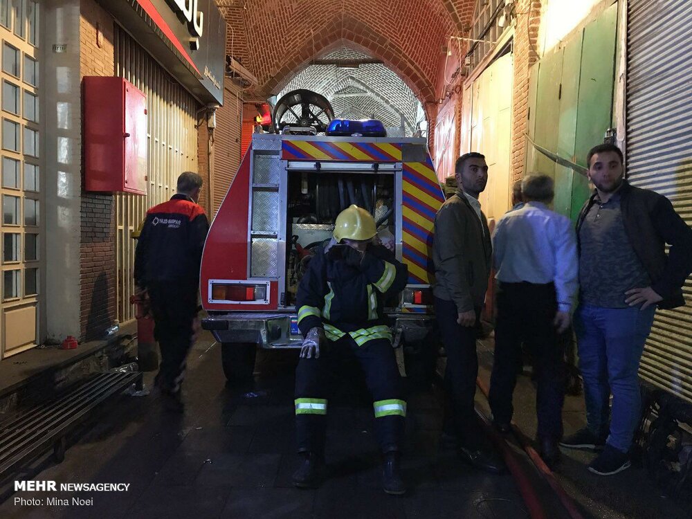 Fire extinguished at historical bazaar in Tabriz