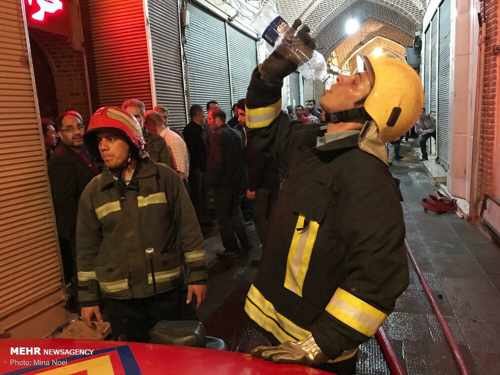 Fire extinguished at historical bazaar in Tabriz