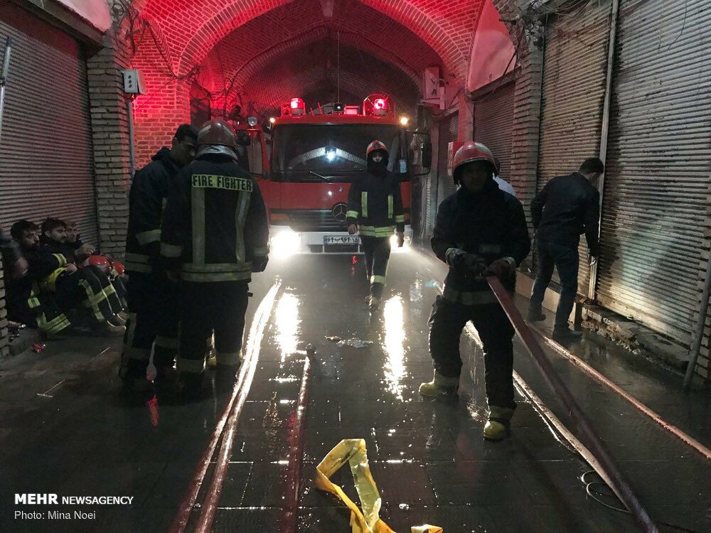 Fire extinguished at historical bazaar in Tabriz