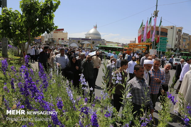 راهپیمایی مردم قم در حمایت از بیانیه شورای عالی امنیت