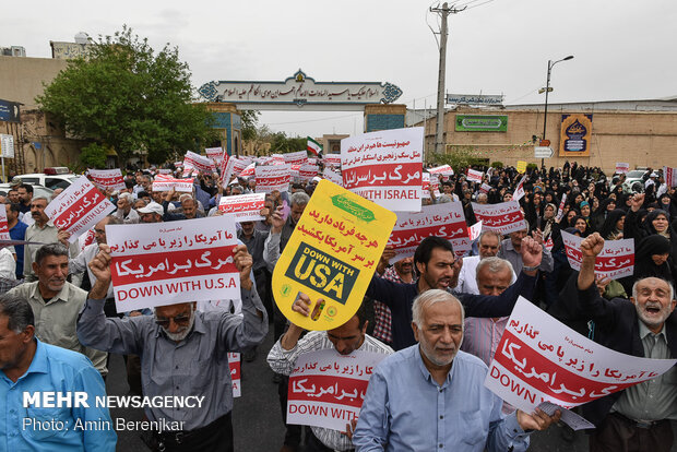 Rallies in support of Iran’s recent JCPOA decision: in Mashhad, Shiraz