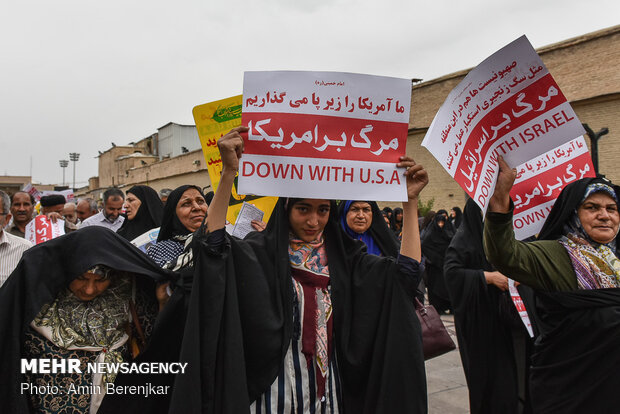 Rallies in support of Iran’s recent JCPOA decision: in Mashhad, Shiraz