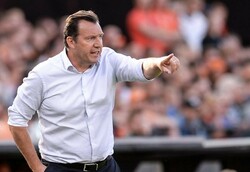 Head Coach Marc Wilmots of Belgium (center) and staff members