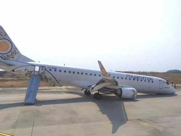 میانمار میں پائلٹ نے مہارت کے ساتھ طیارے کو حادثے سے بچا لیا