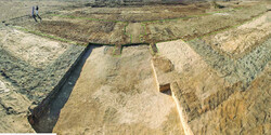 The ruins of the eastern gate of a newly-discovered fortress in Egypt.