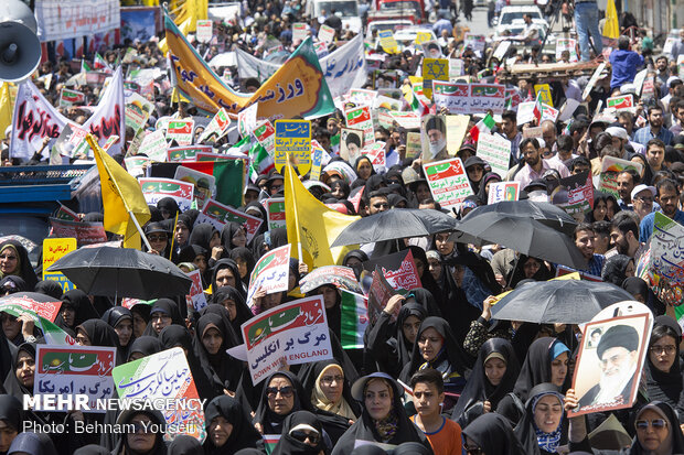 برگزاری راهپیمایی روز قدس با حضور گسترده مردم در اراک