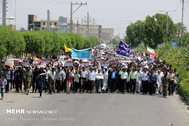 راهپیمایی روز جهانی قدس در هشت بندی هرمزگان