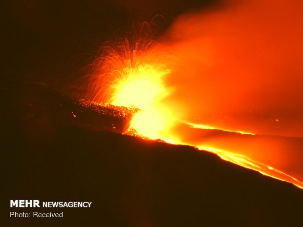 Molten Lava of Mount Etna