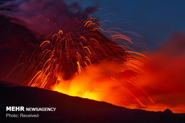 Molten Lava of Mount Etna