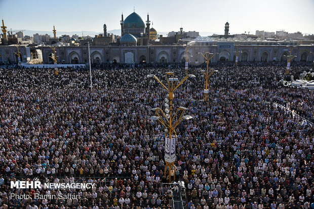 Eid al-Fitr prayers in Imam Reza (AS) holy shrine