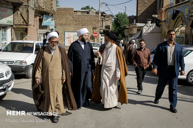 بازدید رئیس سازمان تبلیغات اسلامی از محل شهادت طلبه همدانی شهید مصطفی قاسمی