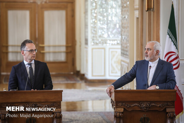 Press conference of Iran's Zarif, German's Maas in Tehran
