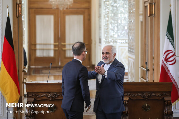 Press conference of Iran's Zarif, German's Maas in Tehran
