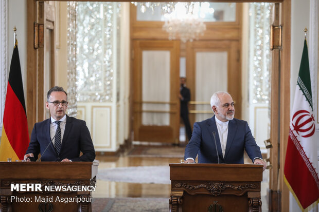 Press conference of Iran's Zarif, German's Maas in Tehran
