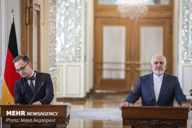 Press conference of Iran's Zarif, German's Maas in Tehran
