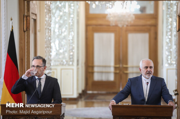 Press conference of Iran's Zarif, German's Maas in Tehran
