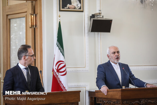 Press conference of Iran's Zarif, German's Maas in Tehran
