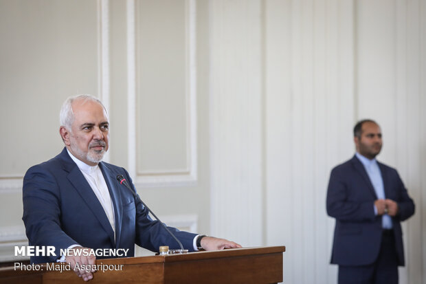 Press conference of Iran's Zarif, German's Maas in Tehran
