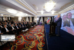 Iranian Energy Minister Reza Ardakanian speaking in the 15th meeting of Iran-Russia Joint Economic Committee in Tehran on Sunday
