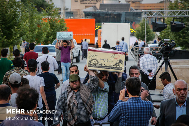 مراسم وداع با پیکر‌های مطهر150 شهید تازه‌تفحص‌شده دوران دفاع مقدس
