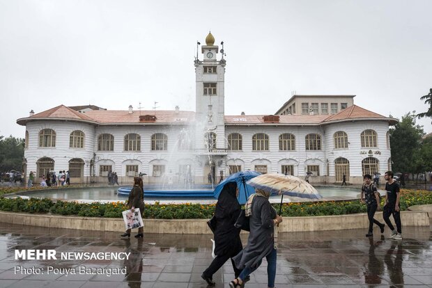 Summer rainfall in Rasht