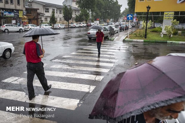 Summer rainfall in Rasht