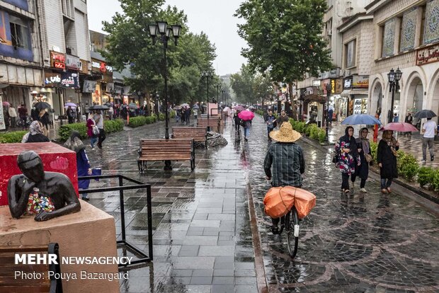 Summer rainfall in Rasht