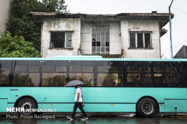 Summer rainfall in Rasht