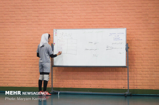 Training session of natl. Iranian women's volleyball team