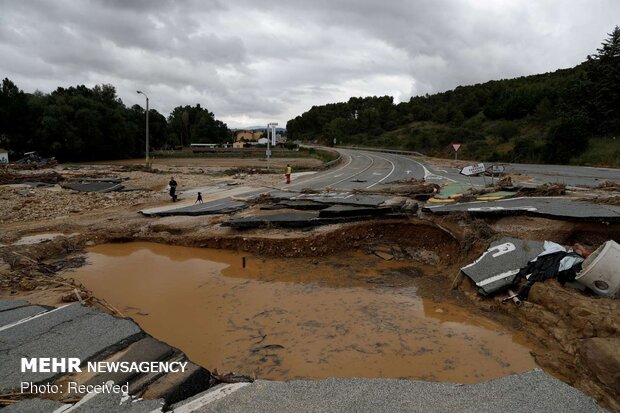 سیل در شمال اسپانیا‎