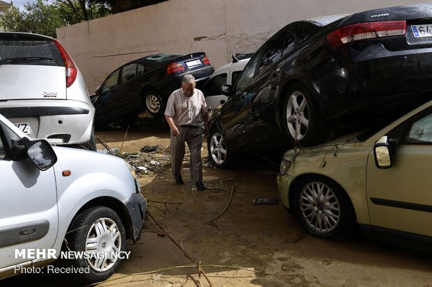 سیل در شمال اسپانیا‎