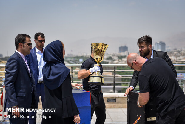 Displaying Basketball World Cup at Tehran's Milad Tower