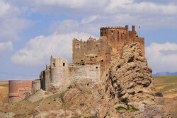A view of the ruined Alamout castle in Qazvin province