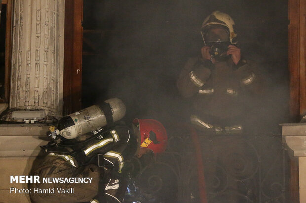 Fire burns down parts of historic buildings of Hassanabad Square in Tehran