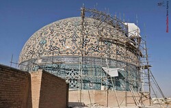 Restored creamy tiles to be reinstalled on Iranian architecture masterpiece