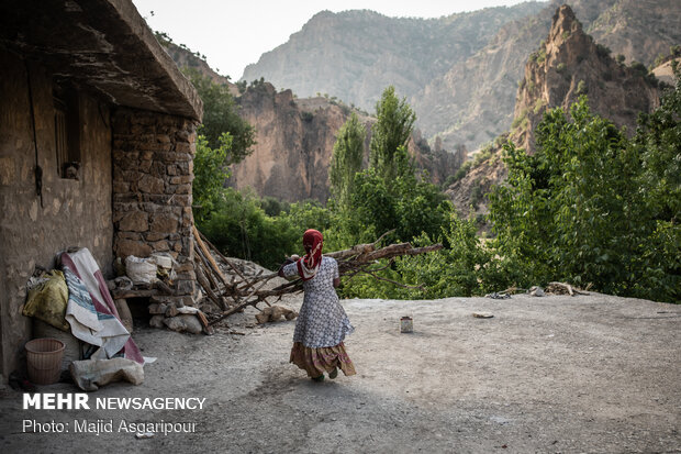 اهالی روستای زرگ در طول روز چوب هایی از جنگل جمع آوری میکنند تا در هنگام شب از نور آتش بهره مند شوند