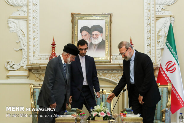 Parl. speaker Larijani, FM bin Alawi meeting in Tehran 