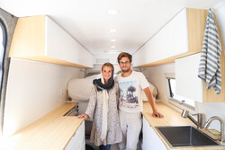 Ciara and Lennart in their camper van (Photo: Maryam Kamyab, July 29,  2019)