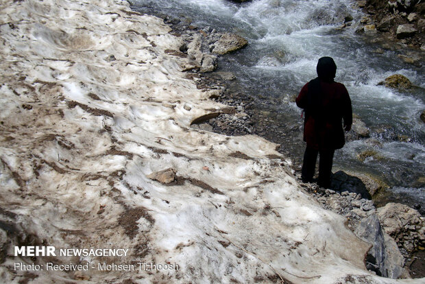 Azna snowy tunnel in Lorestan province