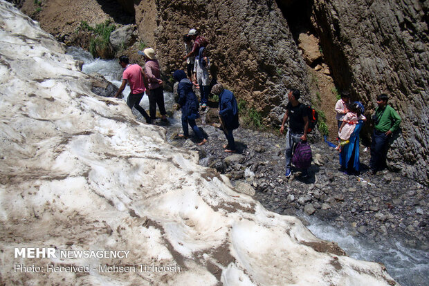 Azna snowy tunnel in Lorestan province