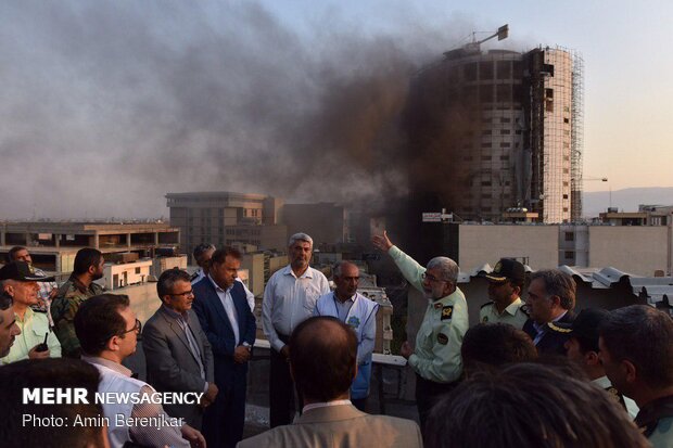 Neighbouring homes evacuated as huge fire engulfs Hotel Aseman in Shiraz
