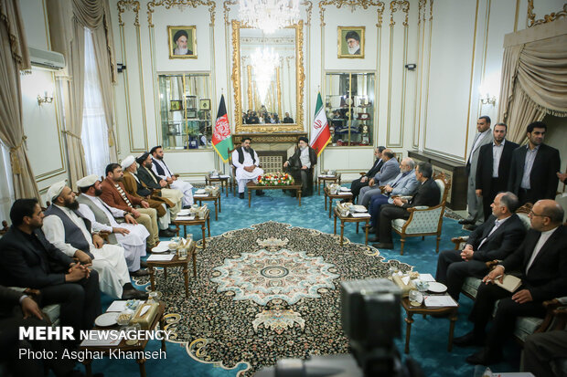 Meeting between Iran's Judiciary chief and Afghan Senate chairman