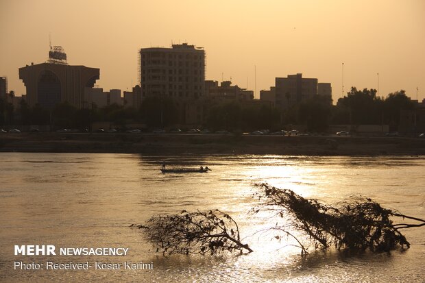 کاهش آب رودخانه کارون اهواز‎