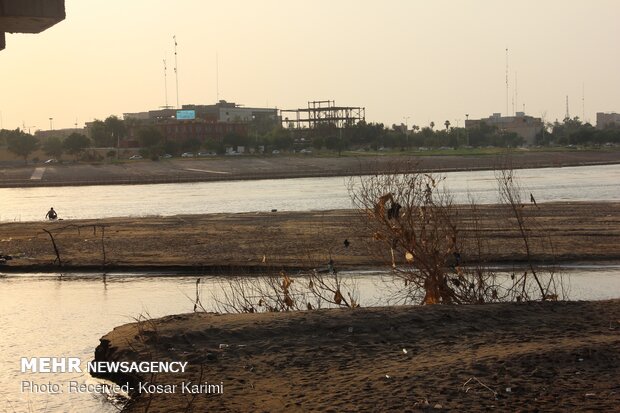 کاهش آب رودخانه کارون اهواز‎