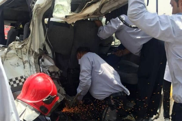 تصادف در جاده بومهن/۱۰ نفر مصدوم شدند