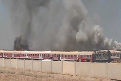 جزئیات آتش سوزی مهیب واگن قطار باری در حوالی پرند/۱۰۰ واگن سوخت