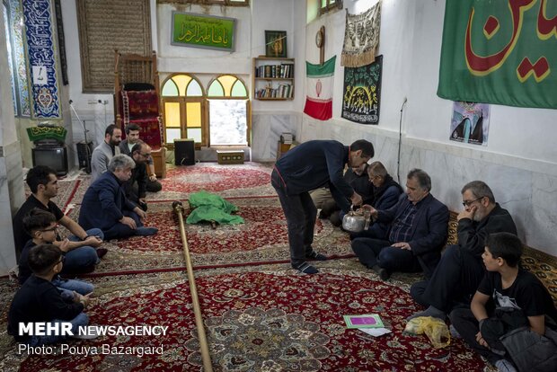 Traditional Muharram mourning ceremony "Alam Bandan" in Masuleh